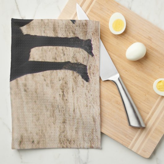 Black Labrador Dog Theedoek (Quarter Fold)