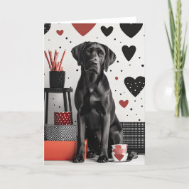 Black Labrador Dog Valentijn Kaart