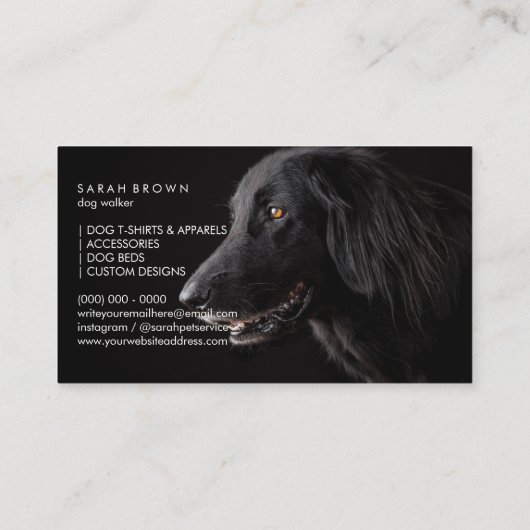 Black Labrador Dog Walker sitter groomer Visitekaartje (Achterkant)