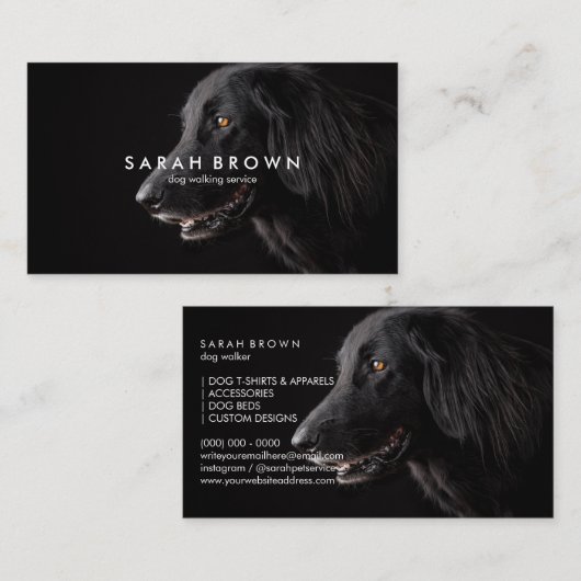 Black Labrador Dog Walker sitter groomer Visitekaartje (Voorkant / Achterkant)