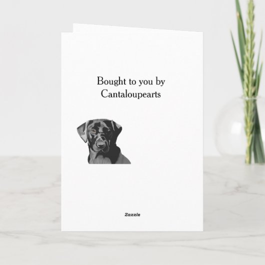 Black Labrador Editable Father Day Kaart (Achterkant)