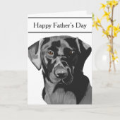 Black Labrador Editable Father Day Kaart (Gele Bloem)
