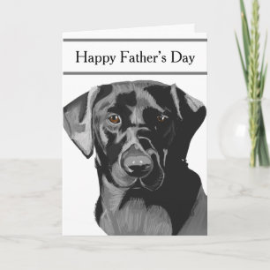 Black Labrador Editable Father Day Kaart