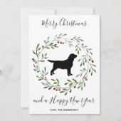 Black Labrador Elegant Dog Merry Kerstmis Feestdagenkaart (Voorkant)