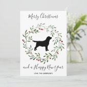 Black Labrador Elegant Dog Merry Kerstmis Feestdagenkaart (Staand voorkant)