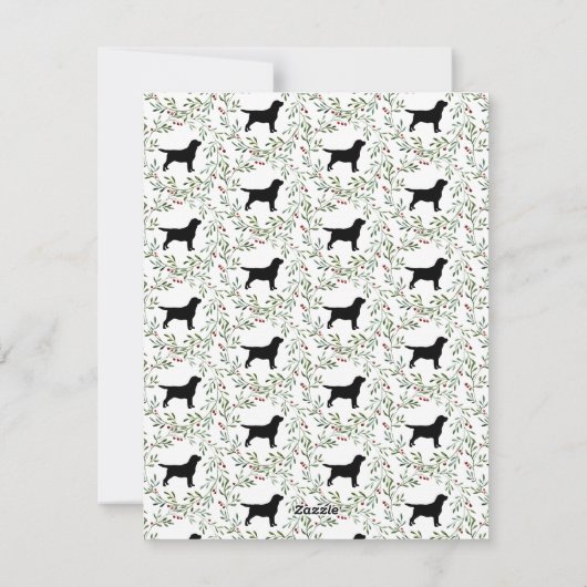 Black Labrador Elegant Dog Merry Kerstmis Feestdagenkaart (Achterkant)