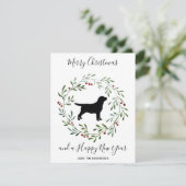 Black Labrador Elegant Dog Merry Kerstmis Feestdagenkaart (Staand voorkant)