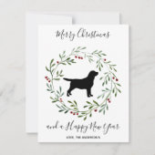 Black Labrador Elegant Dog Merry Kerstmis Feestdagenkaart (Voorkant)
