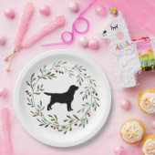 Black Labrador Elegant Dog Retriever Kerstmis Papieren Bordje (Feest)