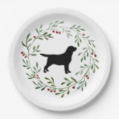 Black Labrador Elegant Dog Retriever Kerstmis Papieren Bordje (Voorkant)