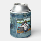 Black Labrador en Dad Lake Uitzicht Blikjeskoeler (Blikje Voorkant)