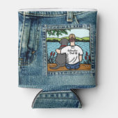 Black Labrador en Dad Lake Uitzicht Blikjeskoeler (Voorkant)