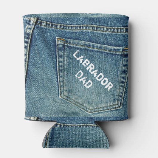 Black Labrador en Dad Lake Uitzicht Blikjeskoeler (Achterkant)