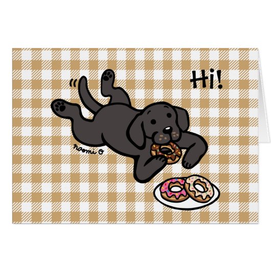 Black Labrador en Doughnoten Thinking of You (Voorkant Horizontaal)