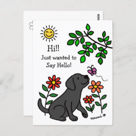 Black Labrador en Green Hi Briefkaart