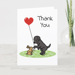 Black Labrador en kleine vriend bedankt Kaart