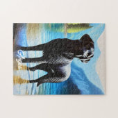 Black Labrador en Lake Legpuzzel (Horizontaal)