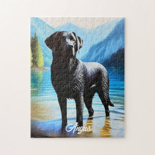 Black Labrador en Lake Legpuzzel