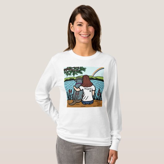 Black Labrador en mam Rainbow Bridge Shirt (Voorkant volledig)