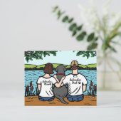 Black Labrador en mama en papa Briefkaart (Staand voorkant)