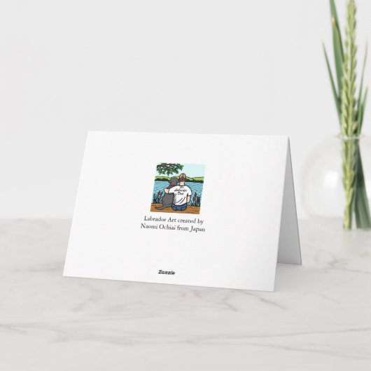 Black Labrador en papa Kaart (Achterkant)