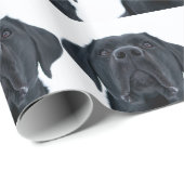 Black Labrador Facing Cadeaupapier (Rol Hoek)