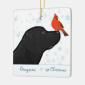 Black Labrador First Kerstpuppy Cute Dog Keramisch Ornament (Links)