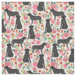 Black Labrador  florals crème Stof