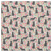 Black Labrador  florals crème Stof (Swatch)