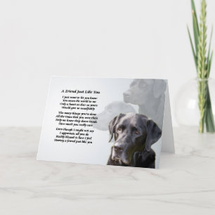 Black Labrador Friend Poem Kaart