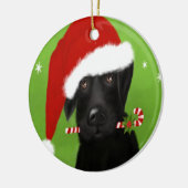 Black Labrador - Funny Kersthond Keramisch Ornament (Links)