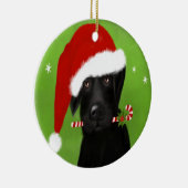 Black Labrador - Funny Kersthond Keramisch Ornament (Rechts)
