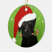 Black Labrador - Funny Kersthond Keramisch Ornament (Links)