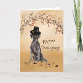 Black Labrador Funny Pilgrim Pet Thanksgiving Kaart (Voorkant)