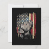 Black Labrador Gift USA Flag Lab Owner Duck Hunter Bedankkaart (Voorkant)