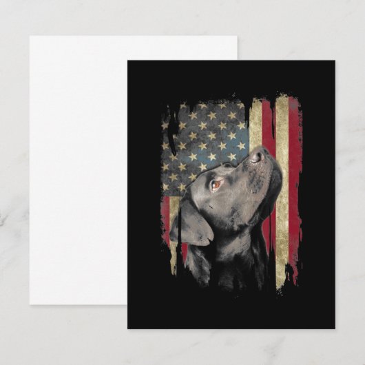 Black Labrador Gift USA Flag Lab Owner Duck Hunter Bedankkaart (Voorkant / Achterkant)