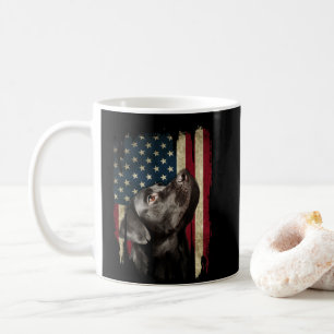 Black Labrador Gift USA Flag Lab Owner Duck Hunter Koffiemok