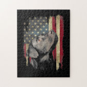 Black Labrador Gift USA Flag Lab Owner Duck Hunter Legpuzzel (Verticaal)
