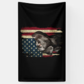 Black Labrador Gift USA Flag Lab Owner Duck Hunter Spandoek (Verticaal)