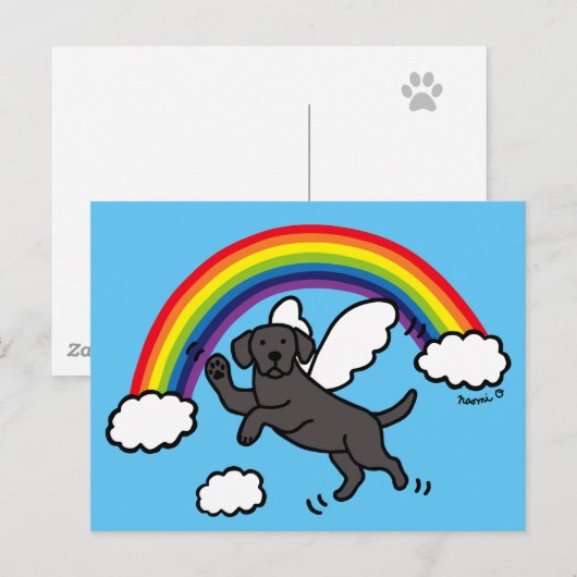 Black Labrador Guardian Angel (Rainbow Bridge) Briefkaart (Voorkant / Achterkant)