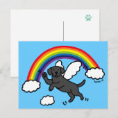 Black Labrador Guardian Angel (Rainbow Bridge) Briefkaart (Voorkant / Achterkant)