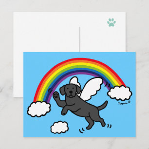 Black Labrador Guardian Angel (Rainbow Bridge) Briefkaart
