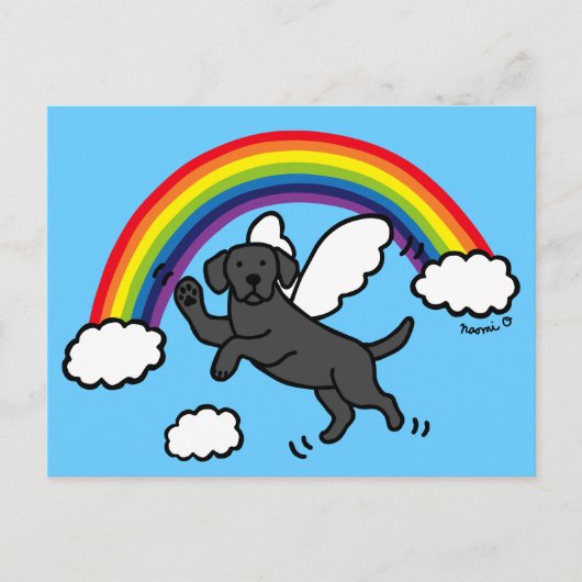 Black Labrador Guardian Angel (Rainbow Bridge) Briefkaart (Voorkant)