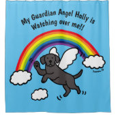 Black Labrador Guardian Angel (Rainbow Bridge) Douchegordijn (Voorkant)