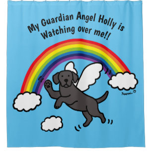Black Labrador Guardian Angel (Rainbow Bridge) Douchegordijn