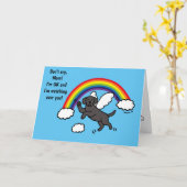 Black Labrador Guardian Angel (Rainbow Bridge) Kaart (Gele Bloem)