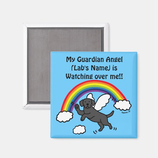 Black Labrador Guardian Angel (Rainbow Bridge) Magneet (Voorkant / Achterkant)