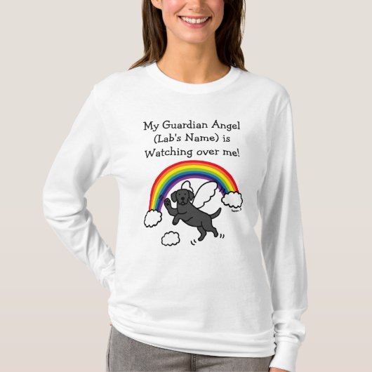 Black Labrador Guardian Angel (Rainbow Bridge) T-shirt (Voorkant)