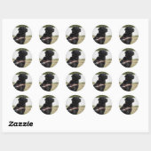 Black Labrador Guide Dog Graduation Envelope Seal Ronde Sticker (Vel)