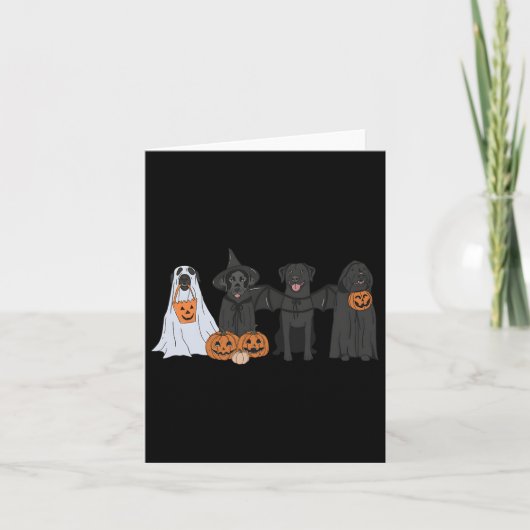 Black Labrador Halloween Kaart (Voorkant)
